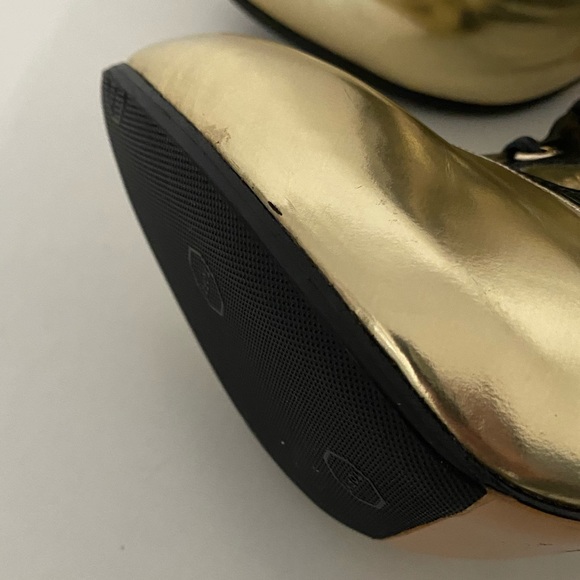 VERSACE | Gold Black Lace Up Gladiator Patent Leather Shoes Perforated Heels 36 - Picture 14 of 16